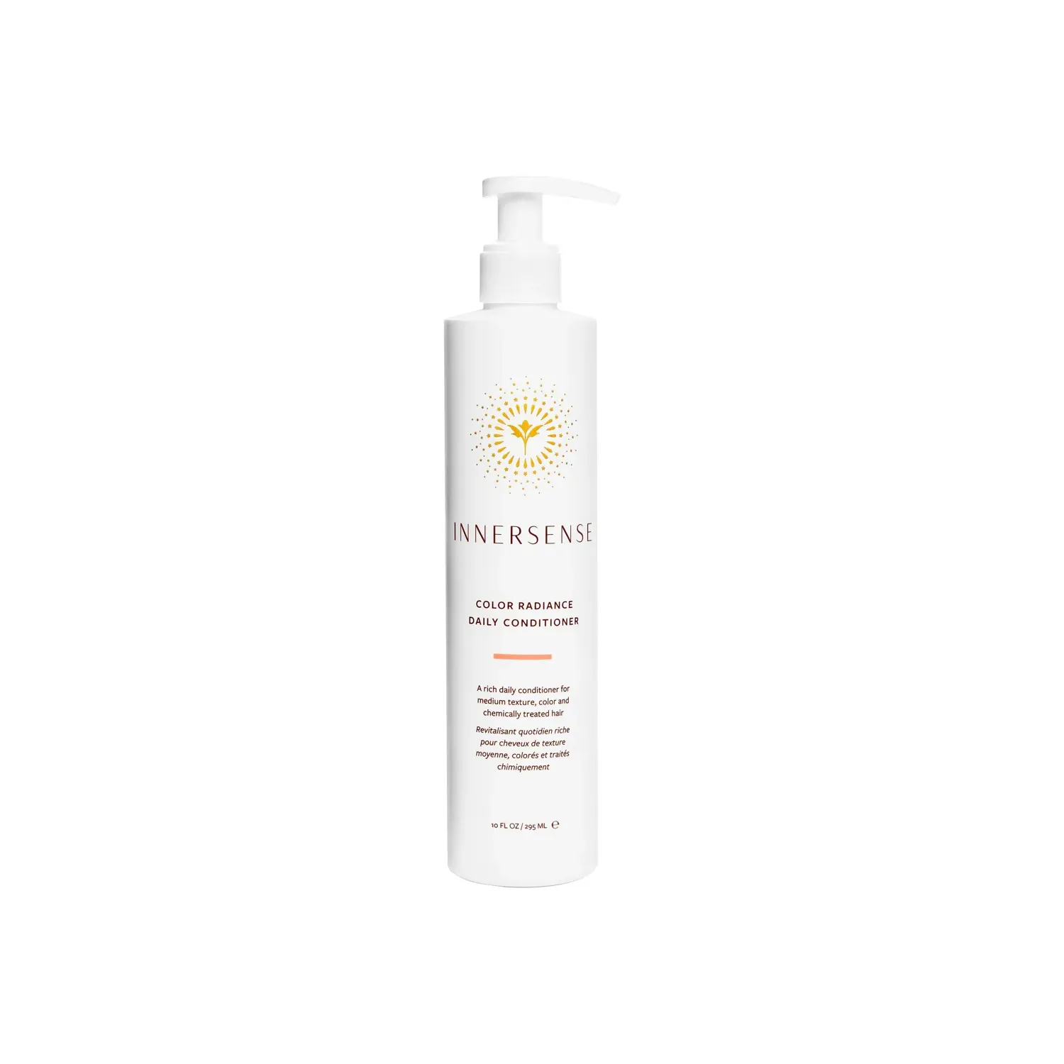 Innersense - Color Radiance Conditioner in een witte pompflacon van 295 ml, ideaal voor gekleurd haar. Hydrateert en beschermt de haarkleur intensief.