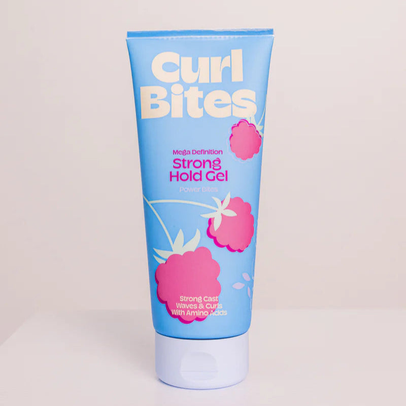 Vooraanzicht van Curl Bites - Mega Definition Strong Hold Gel 200ml, styling gel met aminozuren voor waves & curls, CG-vriendelijk.