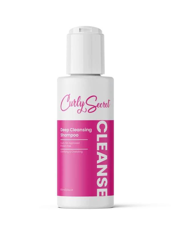Curly Secret Deep Cleansing Shampoo - Travel Size in 100ml fles, sulfaatvrije shampoo voor intensieve reiniging van krullend haar. Ideaal voor CG methode.
