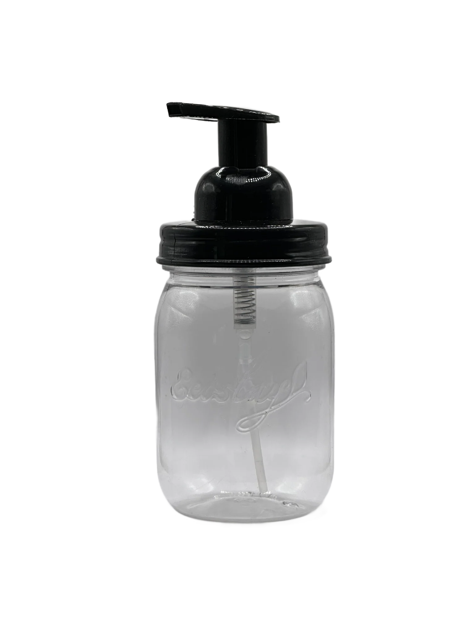 Ecoslay Jar met foam pomp van 475 ml, kunststof pot met zwart pompdeksel voor haarverzorgingsproducten. Ideaal voor CG producten in pouch verpakking.