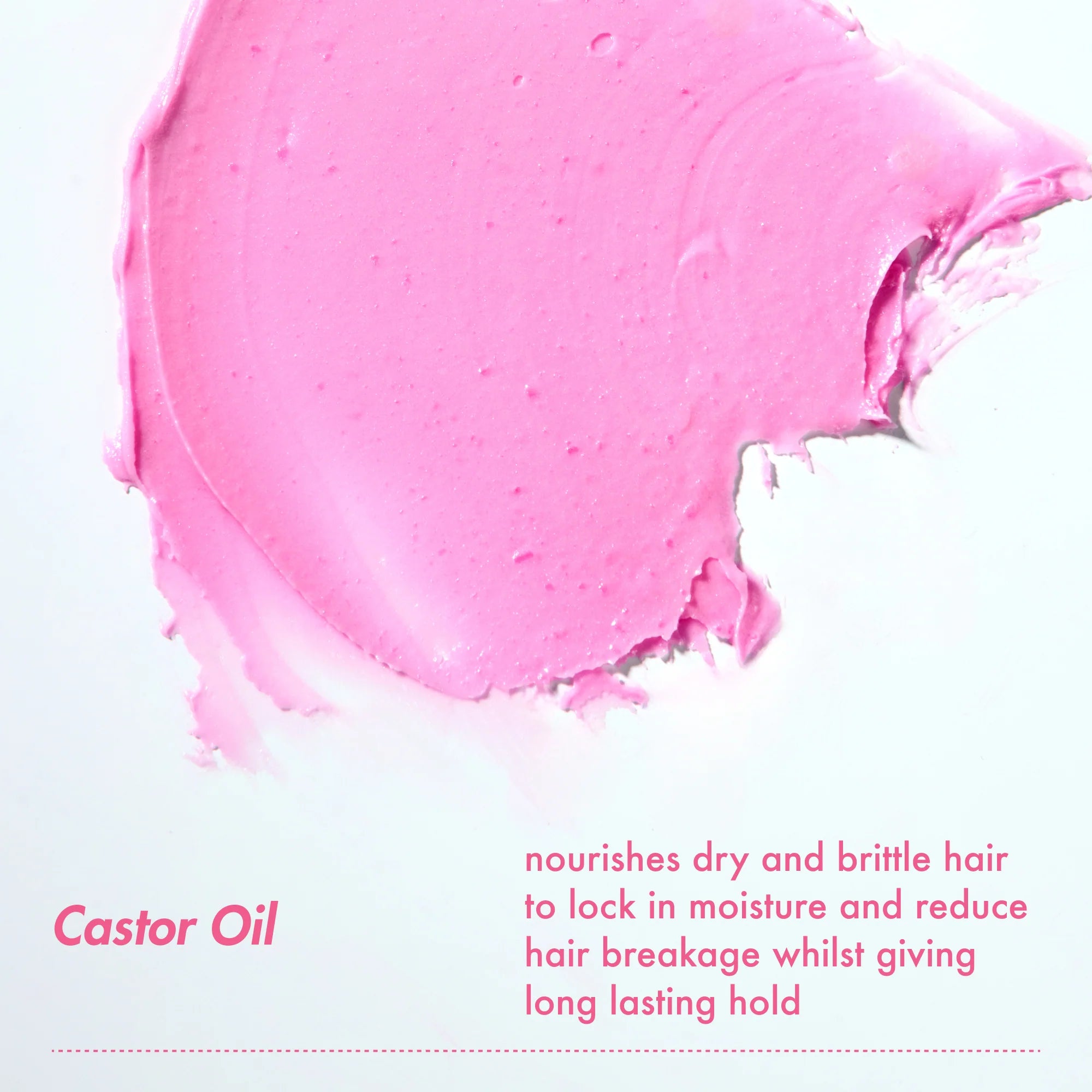 Roze haarwax met castorolie van Umberto Giannini voedt droog haar en voorkomt haarbreuk. Biedt langdurige glans en sterke hold.