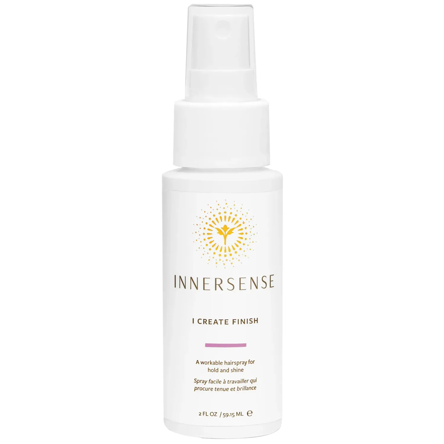 Innersense - I Create Finish haarspray 59,15 ml in reisformaat, biologische stylingoplossing voor glans en volume, geschikt voor elk haartype.