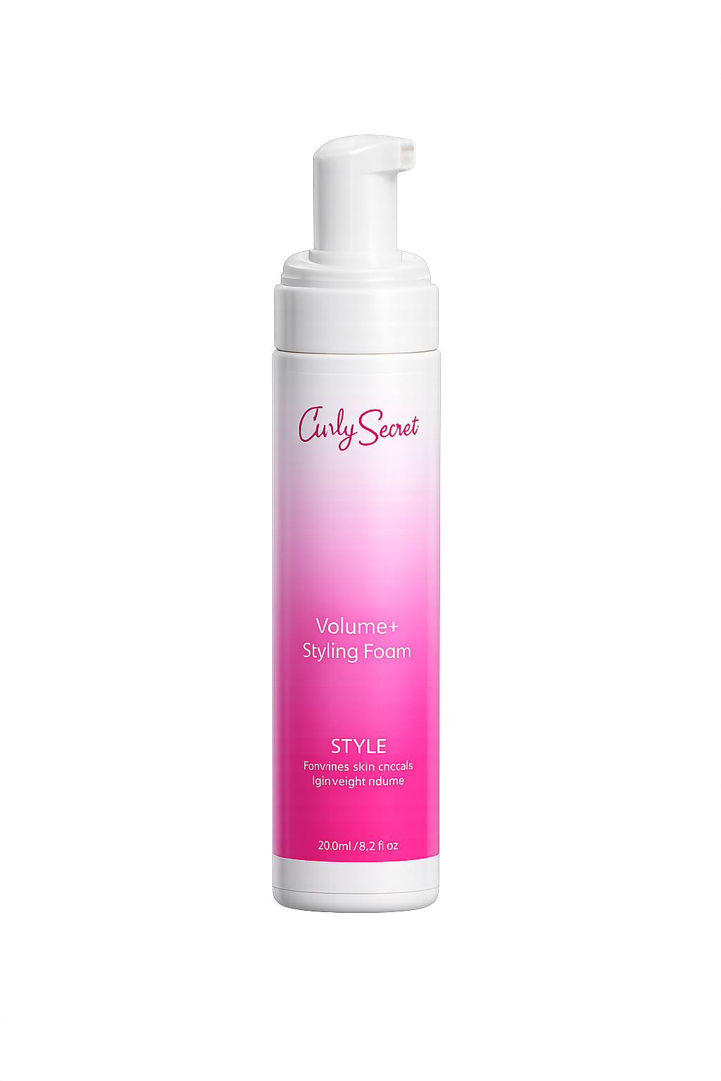 Roze Curly Secret Volume+ Styling Foam met pompflacon voor extra volume en definitie bij krullend haar 250ml