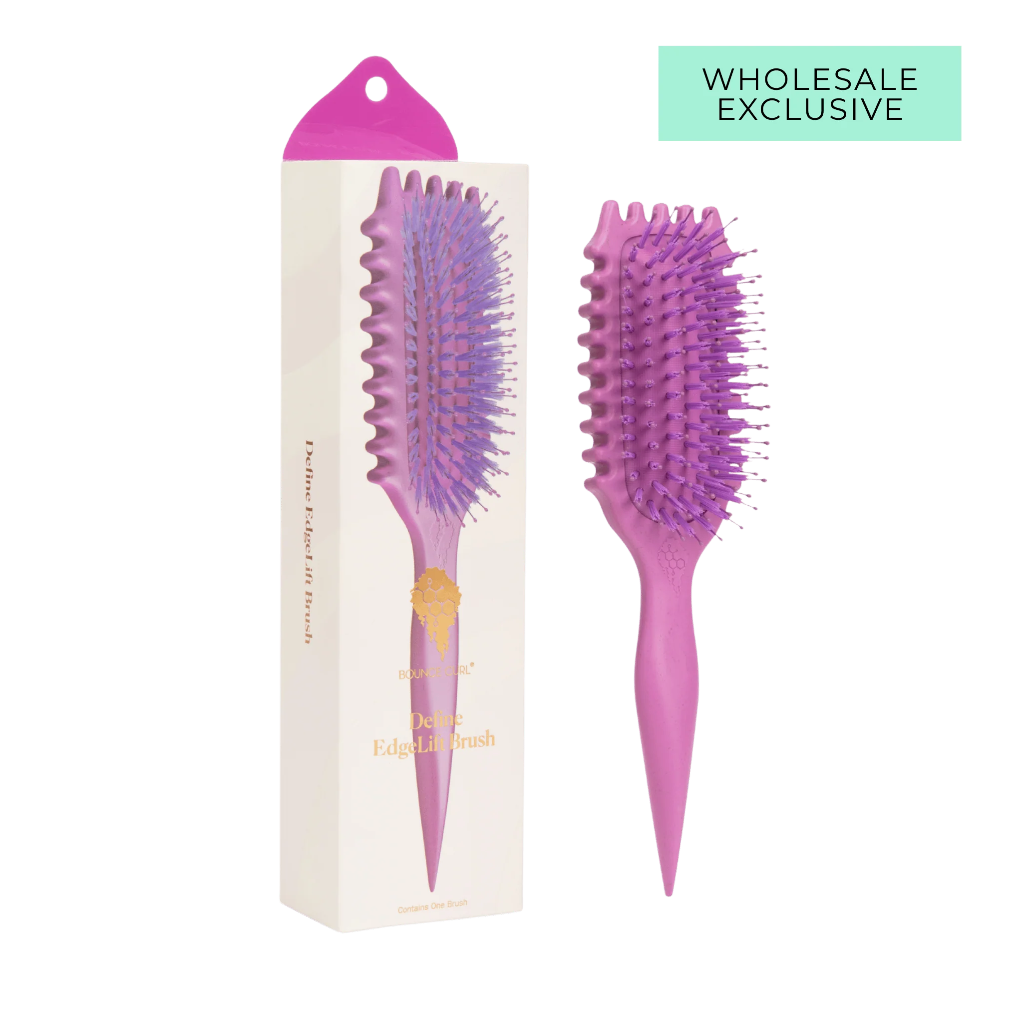 Bounce Curl Define EdgeLift Styling Brush in orchidee-paars en lila, inclusief verpakking – stylingborstel voor krullend haar