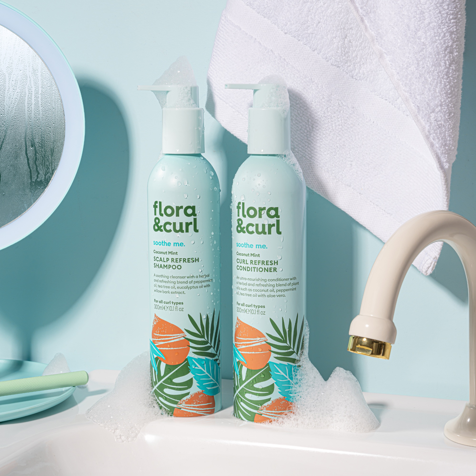 Flora & Curl Coconut Mint Scalp Refresh Shampoo 